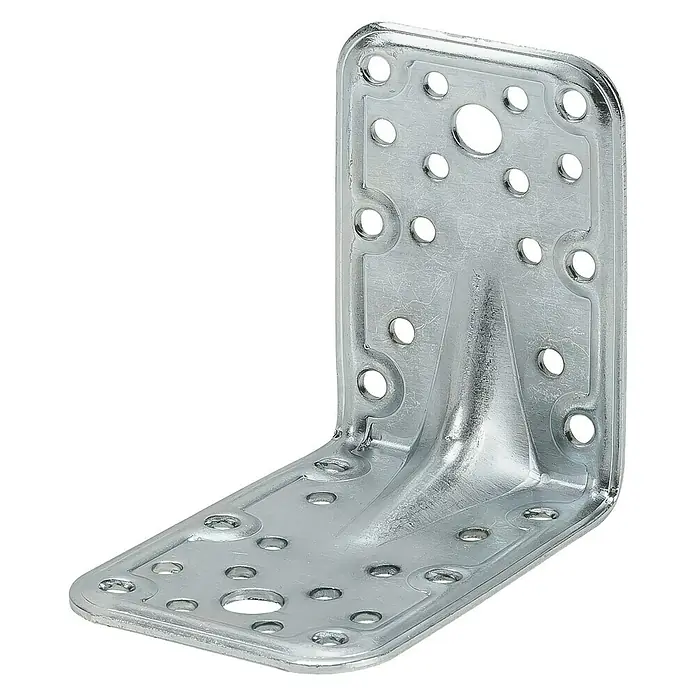 Stabilit Winkelverbinder - L x B x H: 80 x 80 x 50 mm - Winkelverbinder aus Metall mit zahlreichen Löchern zur vielseitigen Befestigung, ideal für stabile Konstruktionen und Möbelbau.