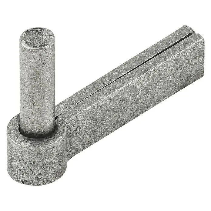 Stabilit Anschweißkloben - Eisen, B x L: 13 x 55 mm - Ein verzinktes Winkelband mit rundem Bolzen und geteiltem Flachstahl. Ideal für robuste Befestigungen im Innen- und Außenbereich.