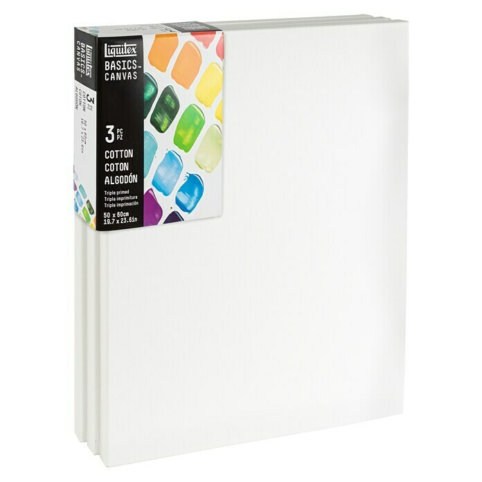 Liquitex Basics Keilrahmen CNV60 x 50 x 1,8 cm, Baumwolle, 3-fach grundiert Diagonal View