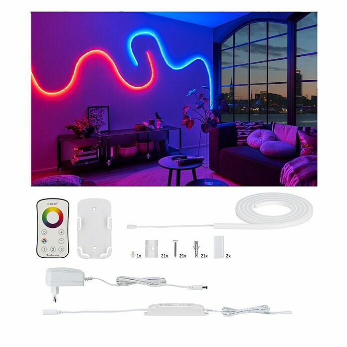 Paulmann MaxLED LED-Band Flow RGB Basisset (L x H: 1,5 m x 10 mm, Weiß) | BAUHAUS