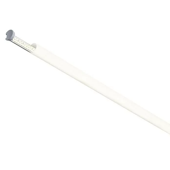 Paulmann Profilstange Function Tube Profil - L x H: 2 m x 22 mm - Weiße LED-Röhre mit grauer Endkappe, die transparente Sektion mit sichtbaren LEDs zeigt.