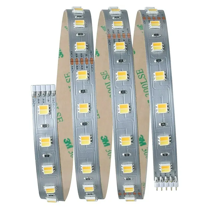 Paulmann MaxLED LED-Band SmartHome Tunable White - Silber, L x H: 1 m x 3 mm - Dieses Bild zeigt LED-Streifen mit einer Klebefläche auf der Rückseite, ideal für vielfältige Beleuchtungsanwendungen.