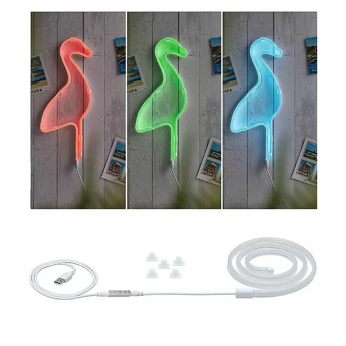 Paulmann LED-Band Neon Colorflex USB Strip - Länge: 1 m, Lichtfarbe: Mehrfarbig - Stimmungsaufnahme