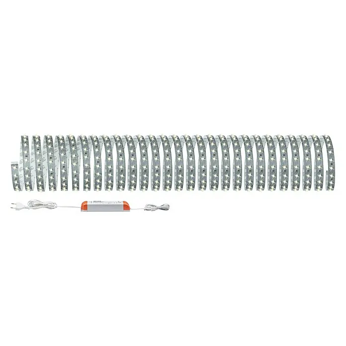 Paulmann MaxLED 500 LED-Band Function Warmweiß - L x H: 10 m x 3 mm, Silber, Warmweiß - LED-Lichterkette mit Netzteil, ideal für stimmungsvolle Beleuchtung im Innen- und Außenbereich. Energiesparend und langlebig.