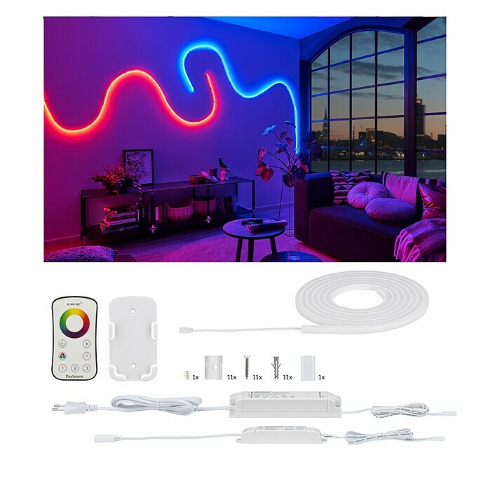 Paulmann MaxLED LED-Band Flow RGB Basisset (L x H: 3 m x 10 mm, Weiß) | BAUHAUS