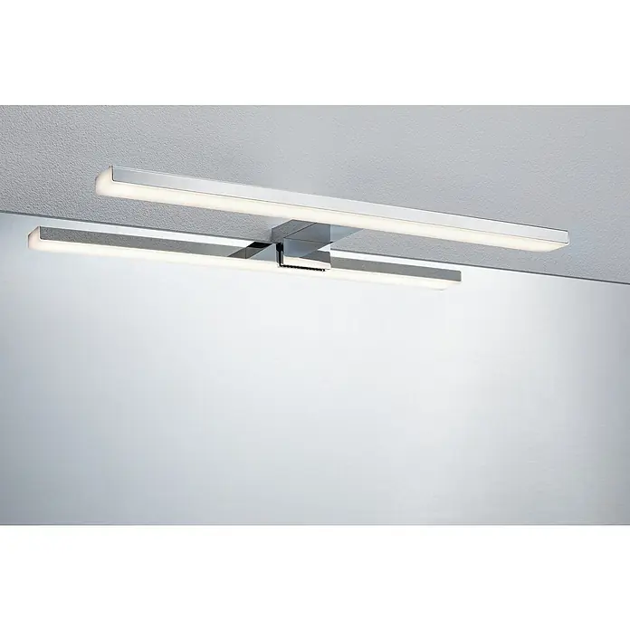 Paulmann LED-Band Function MaxLED - L x H: 180 cm x 3 mm, Silber - Moderne Badezimmerleuchte mit zwei langen, chromfarbenen LED-Leuchten, die ein helles, gleichmäßiges Licht spenden und für eine stilvolle Atmosphäre sorgen.