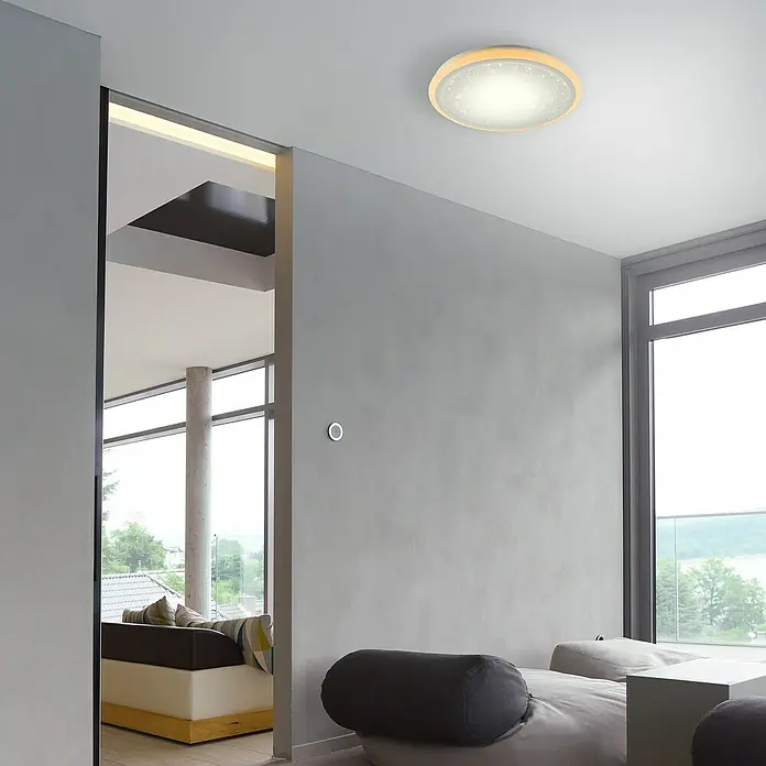Just Light LED-Deckenleuchte Luisa - 32 W, Weiß, Warmweiß - Deckenleuchte mit warmem Licht und schlichtem Design, ideal für moderne Wohnräume, sorgt für angenehme Atmosphäre.