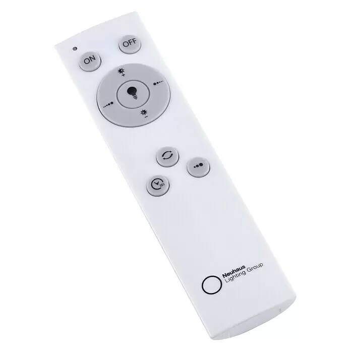 Just Light LED-Deckenleuchte Jonas - 40 W, Weiß, Tageslichtweiß - Weiße Kunststoff-Fernbedienung für Beleuchtung mit EIN/AUS-, Dimm-, Farbtemperatur- und Timer-Tasten.