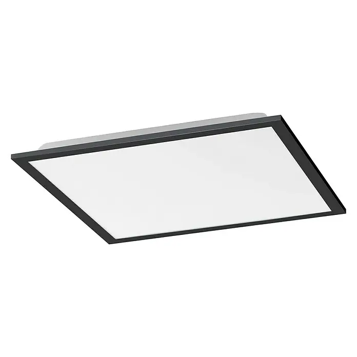 Just Light LED-Panel - 28 W, L x B x H: 45,5 x 45,5 x 6,6 cm, Schwarz - Moderne Deckenleuchte mit rechteckigem Design und schwarzem Rahmen, ideal für stilvolle Innenräume.