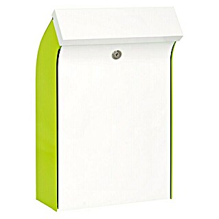 Knobloch Briefkasten Bent (Edelstahl, L x B x H: 182 x 305 x 475 mm, Limone/Weiß, Format Einwurf: 300 x 35 mm)