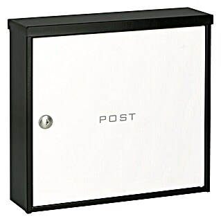 Knobloch Briefkasten Beverly (Stahl, L x B x H: 110 x 360 x 340 mm, Schwarz/Weiß, Format Einwurf: 327 x 34 mm)