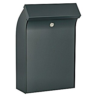 Knobloch Briefkasten Bent (Edelstahl, L x B x H: 182 x 305 x 475 mm, Anthrazitgrau, Format Einwurf: 300 x 35 mm)