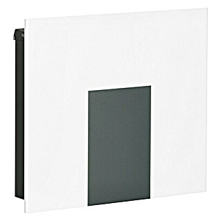 Knobloch Briefkasten Como (Stahl, L x B x H: 128 x 400 x 380 mm, Schwarz/Weiß, Format Einwurf: 327 x 34 mm)