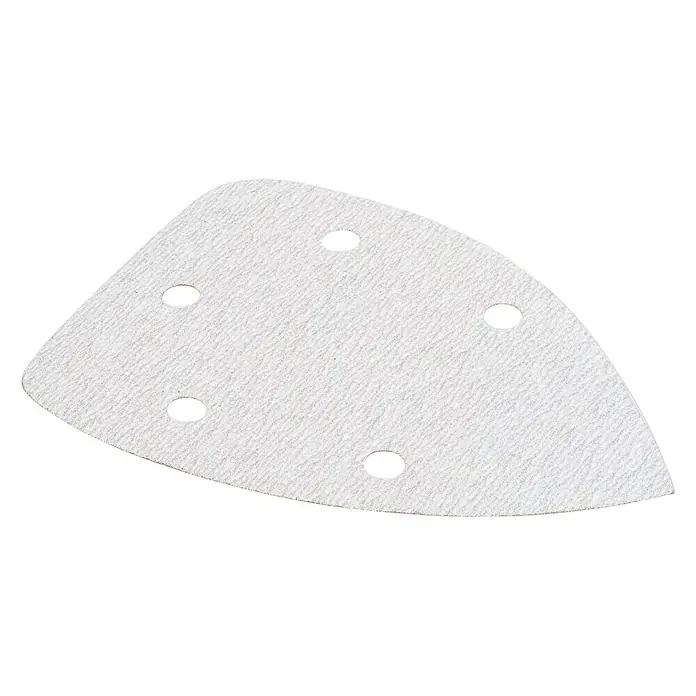 Kreator Hoja de lija KRT - Grano: 120, Apto para: Pinturas, 5 ud. - Papel de lija triangular con cinco orificios para lijadora de detalle. Ideal para trabajos de lijado en madera y otras superficies.