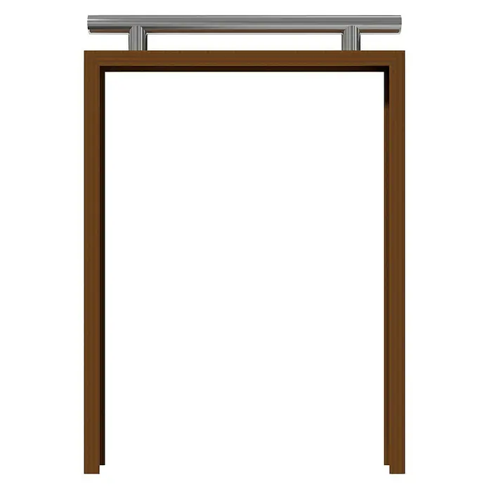 Schake Fahrrad-Anlehnbügel - B x H: 80 x 110 cm, Passend für: 2 Fahrräder, Beidseitige Radeinstellung - Stilvolles Türschild mit Holzrahmen und Edelstahlhalterung, ideal zur Präsentation von Informationen oder als dekoratives Element.