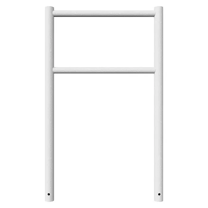 Schake Fahrrad-Anlehnbügel - B x H: 80 x 130 cm, Passend für: 2 Fahrräder, Beidseitige Radeinstellung - Weißer Handtuchwärmer mit zwei horizontalen Stangen und zwei vertikalen Stützen, ideal für Badezimmer. Praktisch und stilvoll.