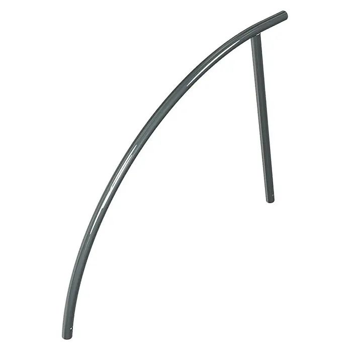 Schake Fahrrad-Anlehnbügel - B x H: 140 x 114 cm, Passend für: 2 Fahrräder, Beidseitige Radeinstellung, Dunkelgrau - Stahlgeländer in Grau für mehr Sicherheit. Das Geländer ist gebogen und hat eine Stange zur Befestigung am Boden.