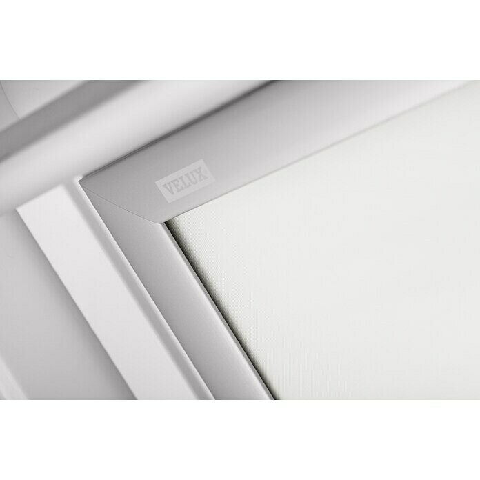 Velux Dachfensterrollo DKL M08 1025SFarbe: Weiß - 1025S, Farbe Schiene: Aluminium, Manuell Detail Shot