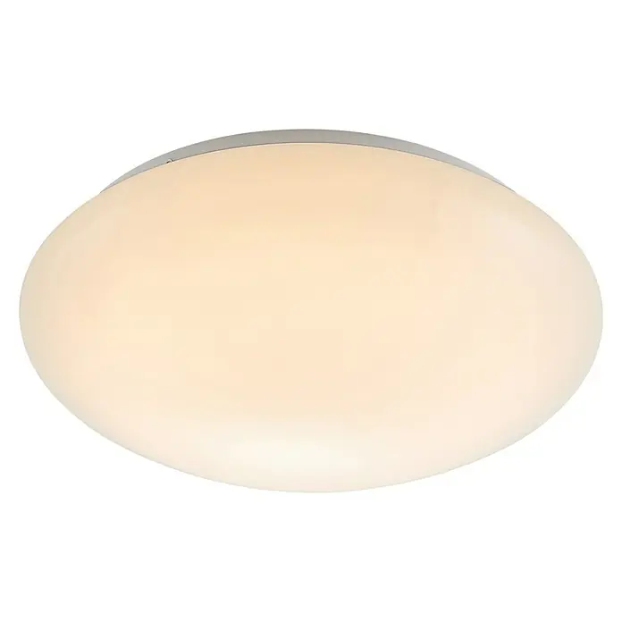 Tween Light LED-Deckenleuchte rund Eco - 24 W, Ø x H: 35 x 8,5 cm, Opal/Weiß, Warmweiß - Nahaufnahme einer modernen, runden Deckenleuchte mit sanftem, warmem Licht und einem minimalistischen Design.