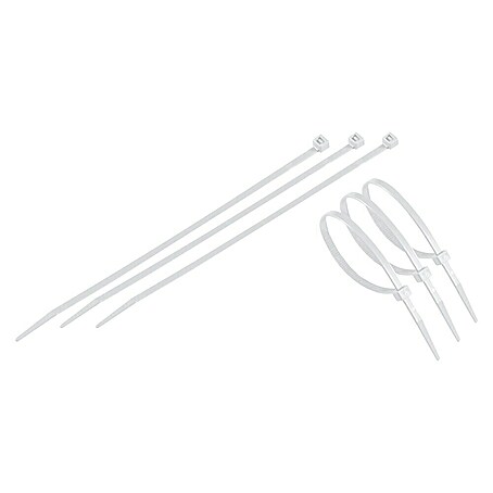 Set de bridas para cables (Plástico, Blanco)