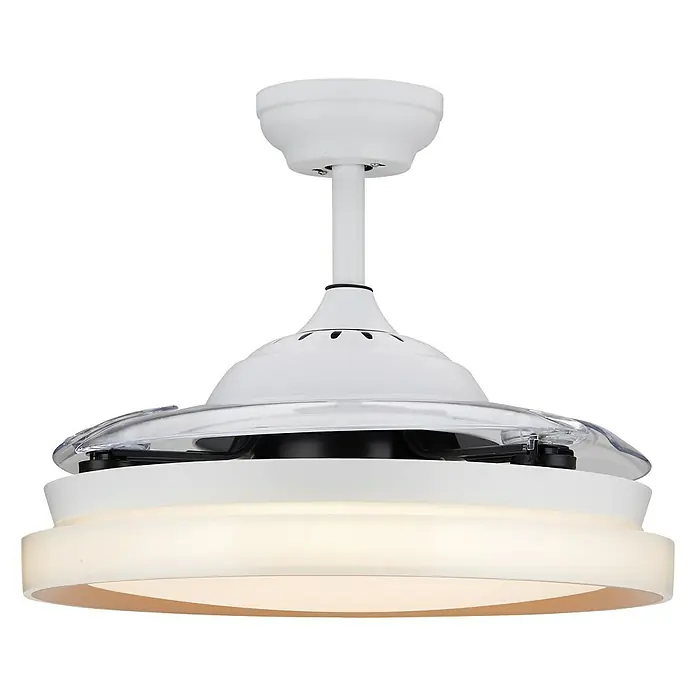 Philips Ventilador de techo Bliss Gold - Oro, 51 cm, 48 W, Blanco cálido - Ventilador de techo blanco con iluminación integrada, perfecto para interiores modernos y una circulación de aire eficiente.