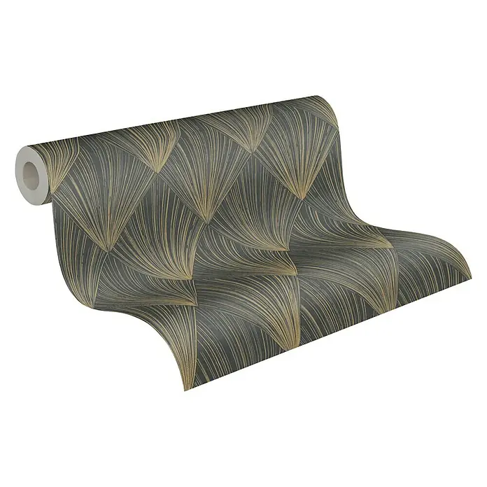 A.S. Création Metropolitan Stories II Vliestapete Artdeco - Schwarz/Gold, Grafisch, 10,05 x 0,53 m - Das Rollenmuster mit einem einzigartigen geometrischen Design für eine stilvolle Wanddekoration und Verschönerung Ihrer Wohnräume.