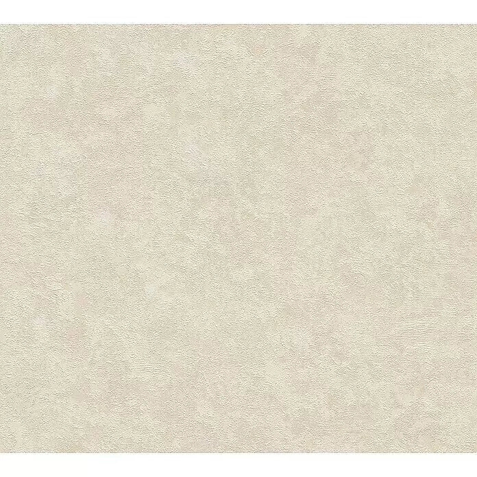 A.S. Création Metropolitan Stories II Vliestapete - Beige/Gold/Creme, Uni, 10,05 x 0,53 m, Matt - Hellbeige strukturierte Oberfläche mit unregelmäßigem, Putz-ähnlichem Muster.