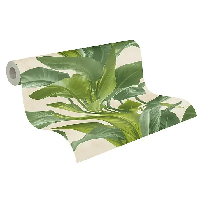 A.S. Création Metropolitan Stories II Vliestapete Blätter - Grün, Floral, 10,05 x 0,53 m - Rolle mit tropischen Pflanzenmustertapeten. Ideal für die Gestaltung von Räumen mit einem Hauch von Natur und Frische.