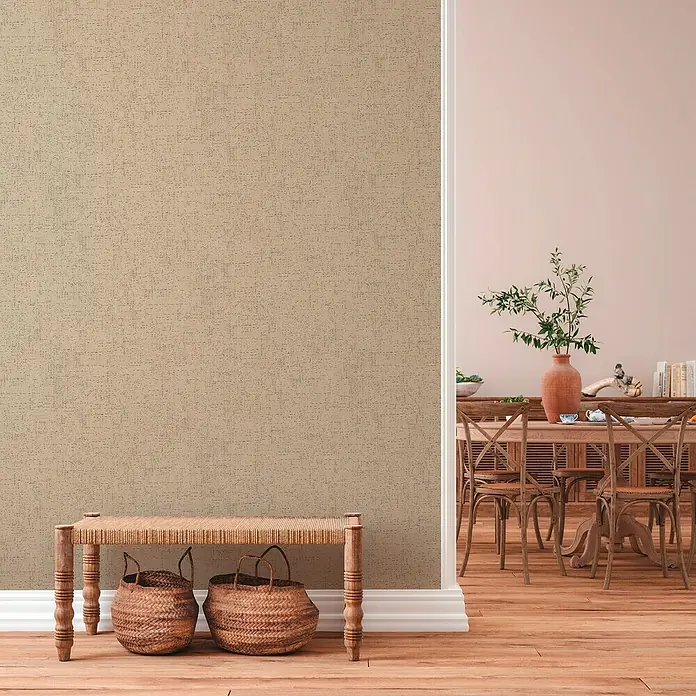 A.S. Création Metropolitan Stories II Vliestapete - Braun/Creme, Uni, 10,05 x 0,53 m - Ein sanfter beiger Wandbelag sorgt für eine warme, einladende Atmosphäre im Raum. Die perfekte Leinwand für Akzente.