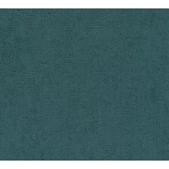 A.S. Création Metropolitan Stories II Vliestapete - Grün/Schwarz, Uni, 10,05 x 0,53 m - Dunkeltürkise strukturierte Oberfläche mit rauem, unebenem Finish.