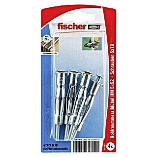 Fischer Metall-Hohlraumdübel HM-S (Länge Dübel: 52 mm, Gesamtstückzahl: 4 Stk.)