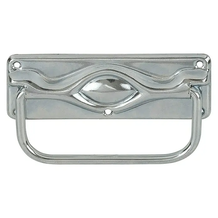 Stabilit Kistengriff - L x B: 100 x 35 mm - Metallgriff für Koffer oder Schubladen, glänzend verchromt und robust. Ideal für Möbelbau und Reparaturen.