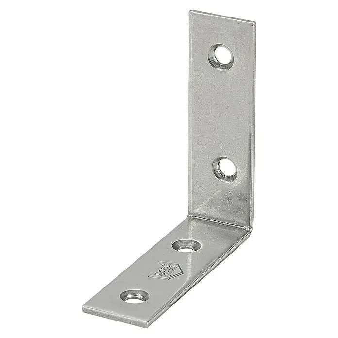Stabilit Stuhlwinkel - L x B x H: 40 x 40 x 15 mm, 1 Stk., Edelstahl - Winkelverbinder aus Metall mit Löchern zur Befestigung. Dieser Verbinder ist ideal für Holzkonstruktionen und Möbelbau geeignet.