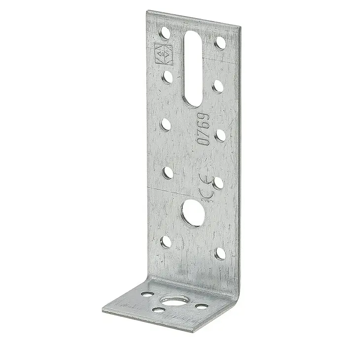 Stabilit Winkelverbinder - L x B x H: 110 x 35 x 40 mm, Stärke: 2,5 mm - Winkelverbinder aus Metall mit mehreren Löchern zur Befestigung, ideal für Holzkonstruktionen und Möbelbau.