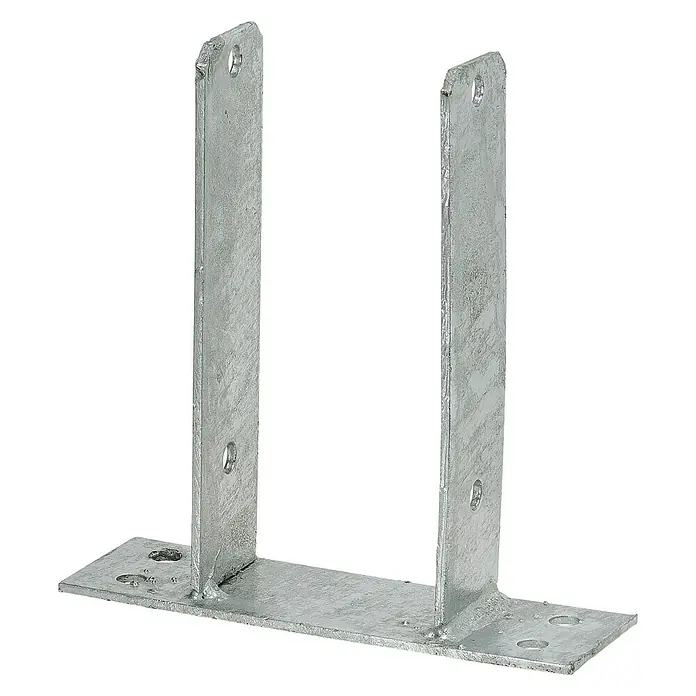Stabilit Schwerer Stützenschuh - L x B x H: 101 x 200 x 200 mm, Stahl - Ein verzinkter Pfostenträger in U-Form, ideal zur Befestigung von Holzpfosten und Konstruktionen.