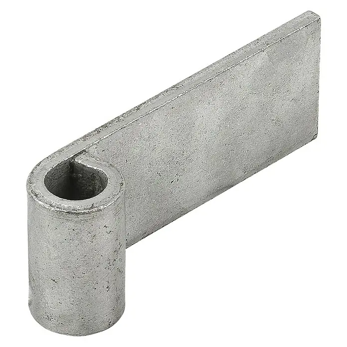 Stabilit Anschweißband - Eisen, B x L: 40 x 100 mm - Nahaufnahme eines robusten, silberfarbenen Türbandes, das für eine stabile und langlebige Befestigung von Türen sorgt.