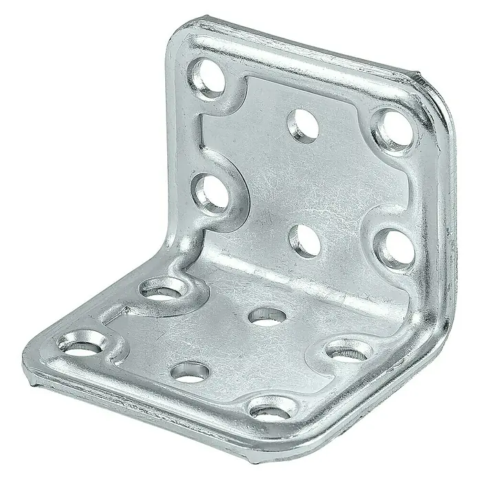 Stabilit Winkelverbinder - L x B x H: 40 x 40 x 50 mm, Silber - Winkelverbinder aus Metall mit zahlreichen Löchern zur Befestigung. Ideal für stabile Verbindungen im Handwerk und Heimwerken.
