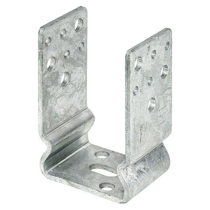 Stabilit Schwerer Stützenschuh - 121 x 60 x 120 mm - Ein galvanisierter Trägerverbinder mit zahlreichen Befestigungslöchern.