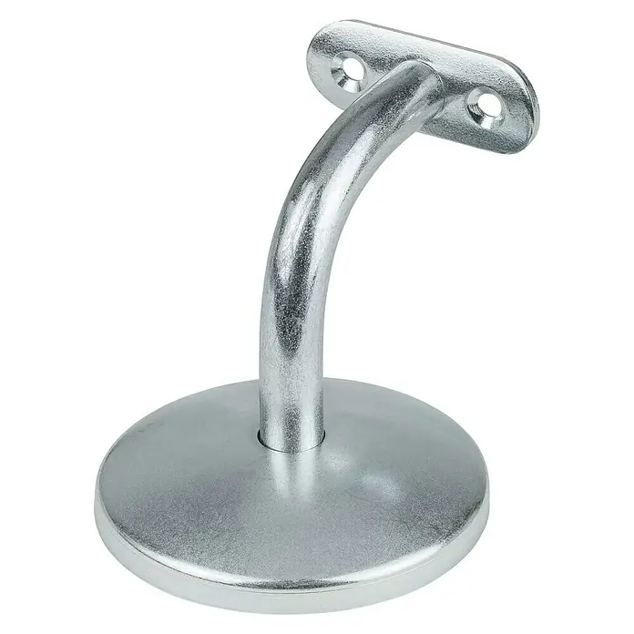 Vormann Handlaufstütze - Aluminium, Silber - Eine silberne Handlaufhalterung zur Wandmontage, ideal für Treppen und Geländer, bietet Stabilität und modernes Design.