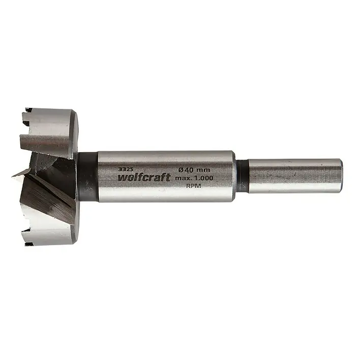 Wolfcraft Forstnerbohrer - Durchmesser Bohrer: 40 mm - Forstnerbohrer Wolfcraft 3325, Durchmesser 40 mm, max. 1.000 U/min für präzise Bohrungen in Holz.