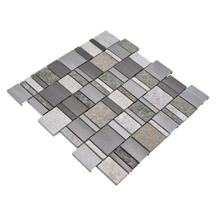 Mosaikfliese Mix XSA 515 (29,6 x 29,8 cm, Silber, Matt)