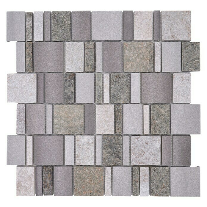 Mosaikfliese Mix XSA 515 (29,6 x 29,8 cm, Silber, Matt)