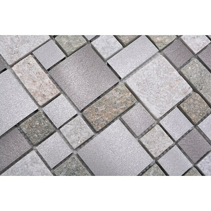 Mosaikfliese Mix XSA 525 (30 x 30 cm, Grau, Matt)