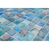 Mosaikfliese Quadrat Crystal Mix XCR 1501 (29,5 x 29,5 cm, Grün/Blau, Glänzend)