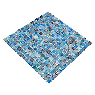 Mozaik pločica Quadrat Crystal Mix XCR 1501 (29,5 x 29,5 cm, Zelena-plava, Sjaj)