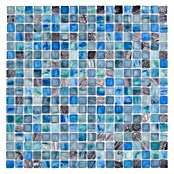 Mosaikfliese Quadrat Crystal Mix XCR 1501 (29,5 x 29,5 cm, Grün/Blau, Glänzend)