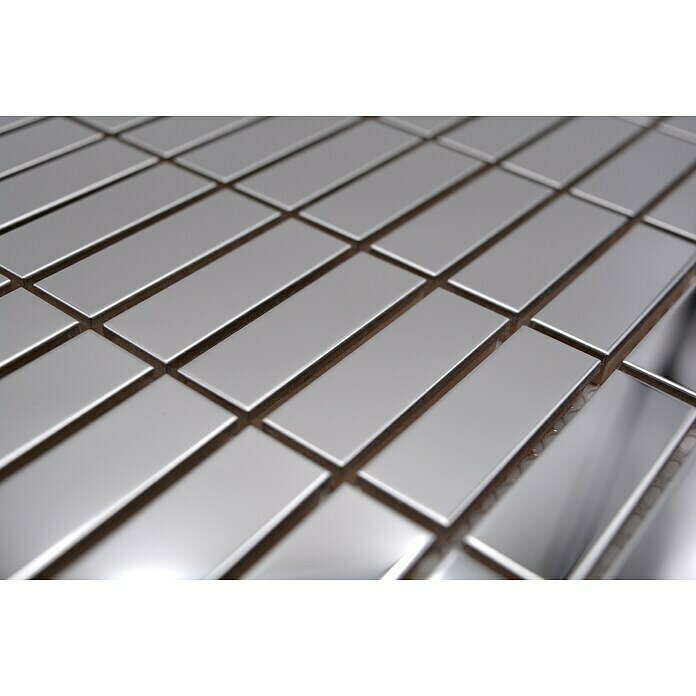 Mosaikfliese Rechteck Steel XCE 1548G (29,8 x 30,5 cm, Silber, Glänzend)