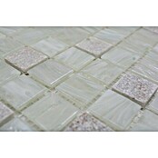 Mosaikfliese Quadrat Crystal Mix XCR 2503 (30,2 x 30,2 cm, Weiß, Glänzend)