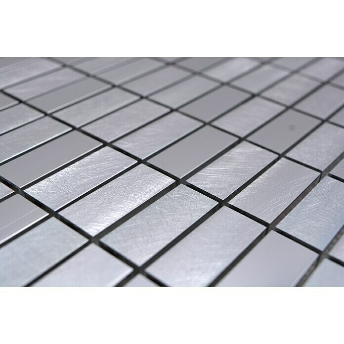 Mosaikfliese Rechteck ALF C201F (30 x 30 cm, Aluminium)
