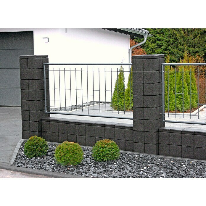 Gartenmauer Ambienta (40 x 20 x 20 cm, Anthrazit, Beton)